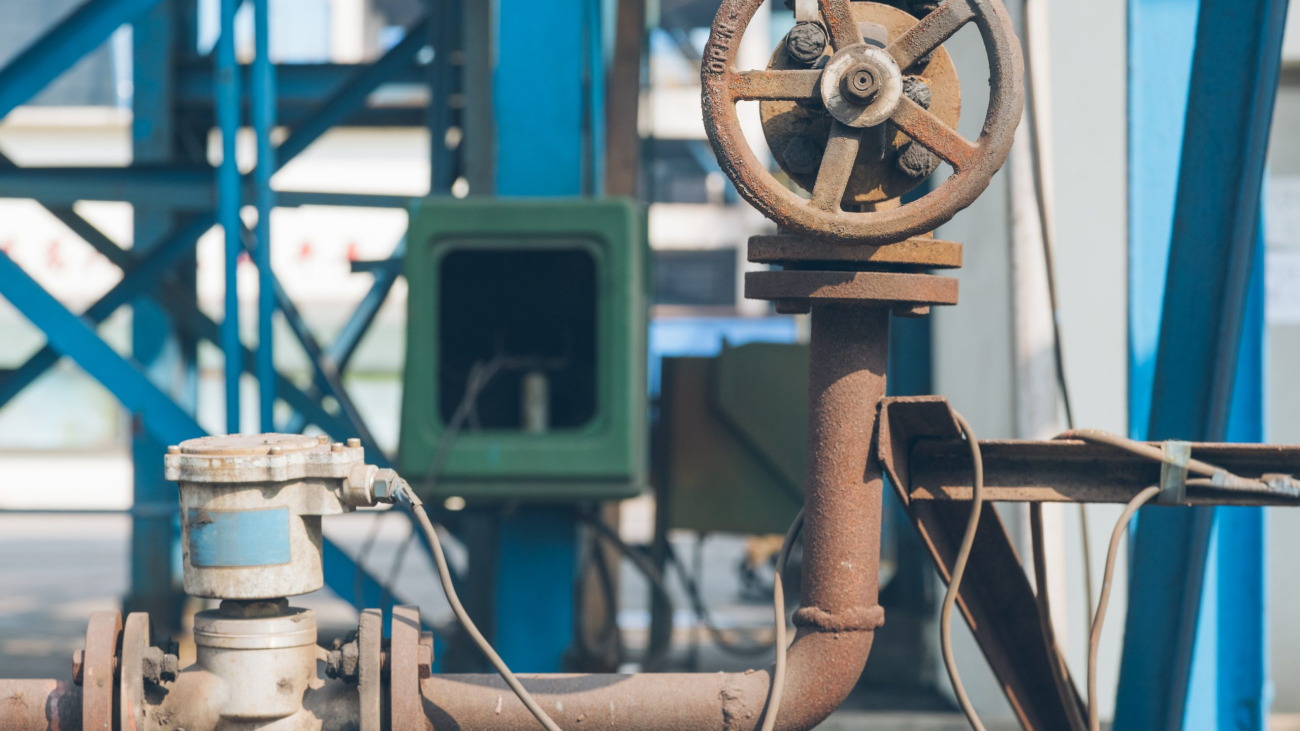 steel pipelines and cables in a plant,Industrial zone.